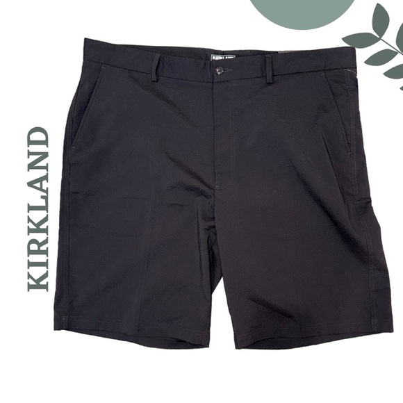 Kirkland Men’s Black Flat Front Shorts | Casual Everyday Style Size 40 - Picture 1 of 6